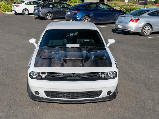 15-23 CHALLENGER CARBON FIBER HEADLIGHT TRIM COVER W/ FRONT GRILLE INSERT